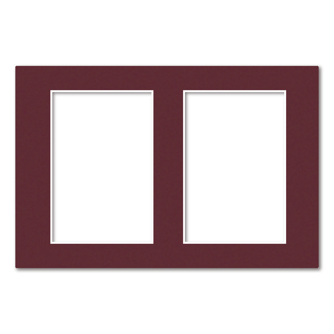 Burgundy Maroon Acid-Free Mat Board 8x12in (20.3x30.5cm) to suit two 4x6in (10x15cm) images from our Mat Boards collection by Profile Products (Australia) Pty Ltd