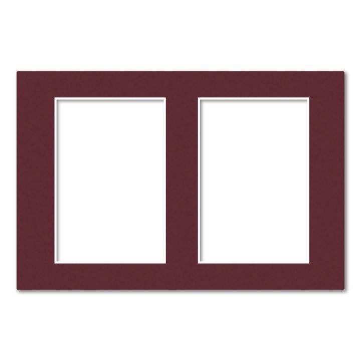 Burgundy Maroon Acid-Free Mat Board 8x12in (20.3x30.5cm) to suit two 4x6in (10x15cm) images from our Mat Boards collection by Profile Products (Australia) Pty Ltd