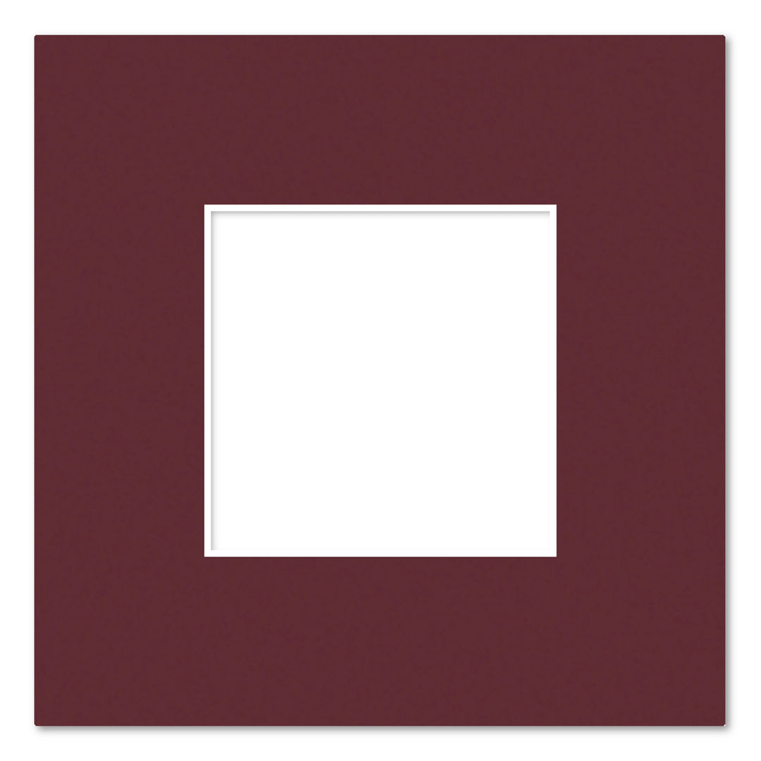 Burgundy Maroon Acid-Free Mat Board 8x8in (20.3x20.3cm) to suit 4x4in (10x10cm) image from our Mat Boards collection by Profile Products (Australia) Pty Ltd