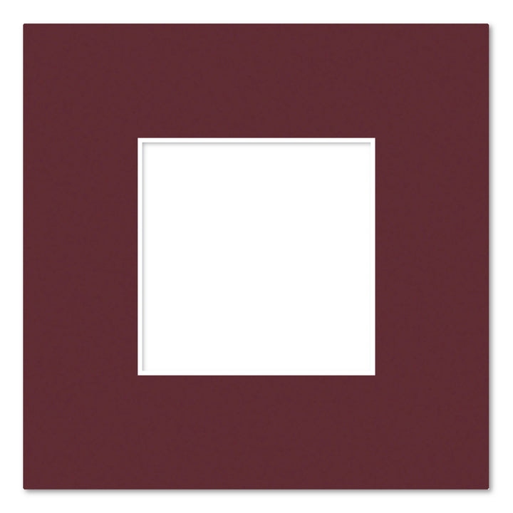 Burgundy Maroon Acid-Free Mat Board 8x8in (20.3x20.3cm) to suit 4x4in (10x10cm) image from our Mat Boards collection by Profile Products (Australia) Pty Ltd