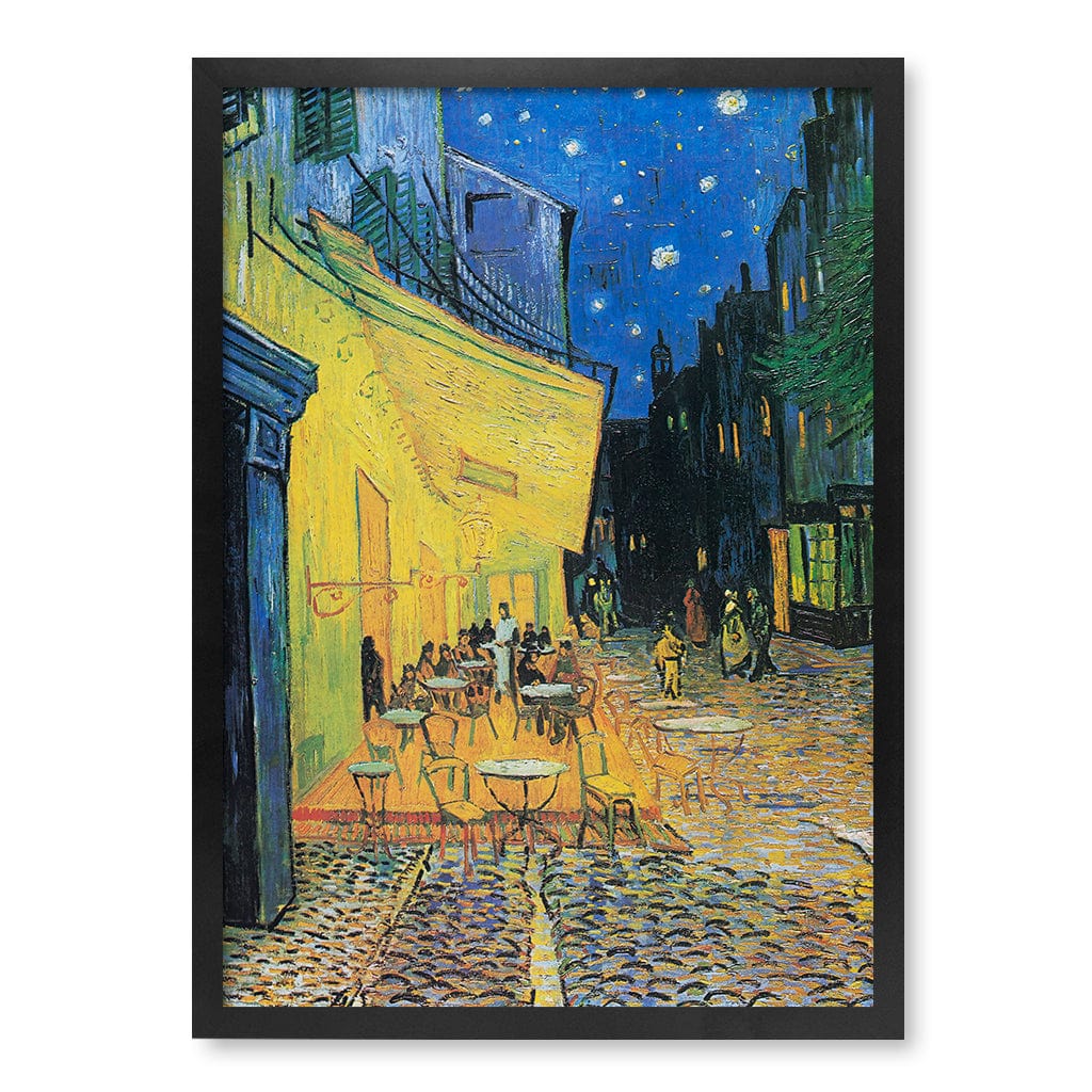 Cafe Terrace at Night - Vincent van Gogh Art Print A4 (21 x 29.7cm) / Matte Black Frame / No Border from our Australian Made Framed Wall Art, Prints & Posters collection by Profile Products (Australia) Pty Ltd