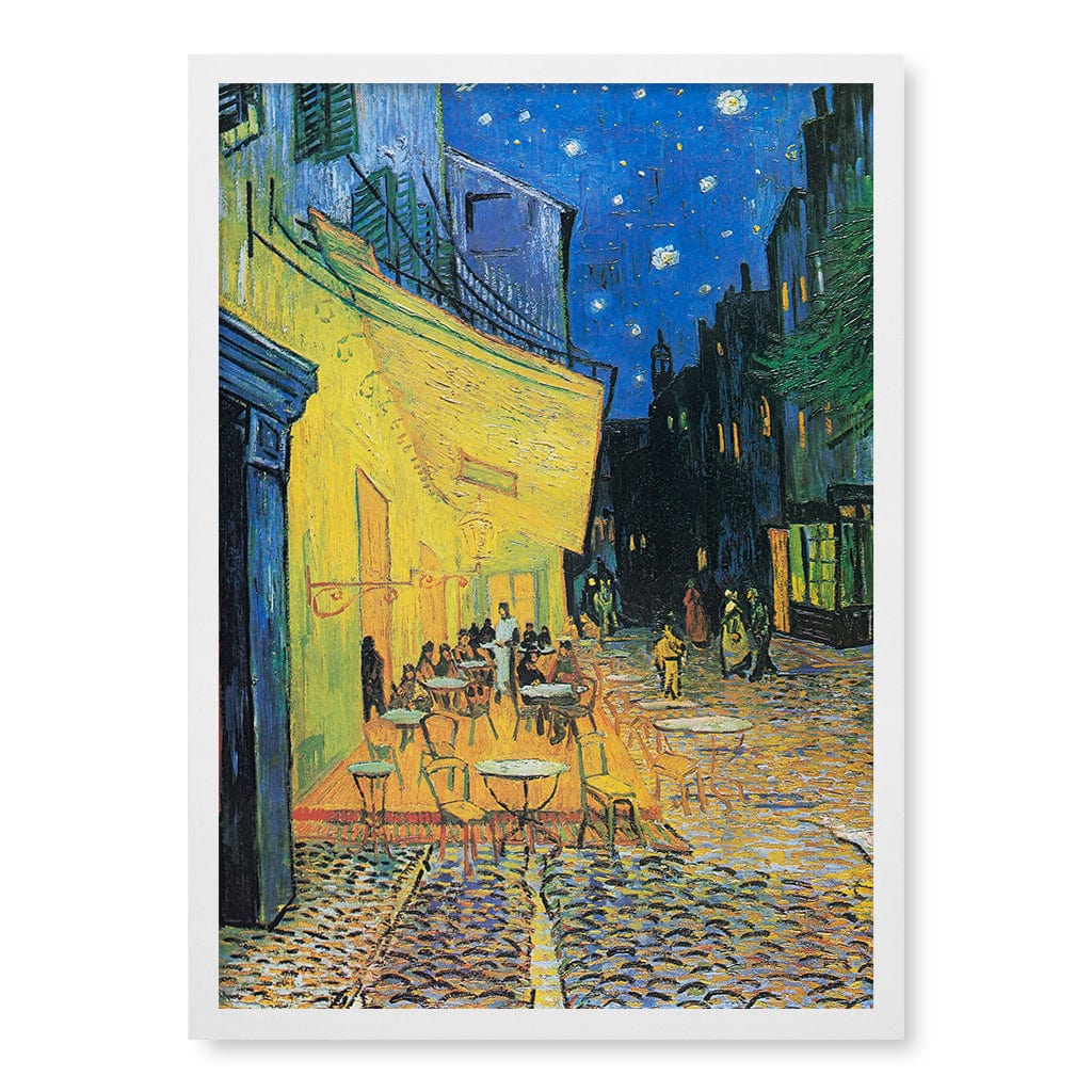 Cafe Terrace at Night - Vincent van Gogh Art Print A4 (21 x 29.7cm) / Matte White Frame / No Border from our Australian Made Framed Wall Art, Prints & Posters collection by Profile Products (Australia) Pty Ltd