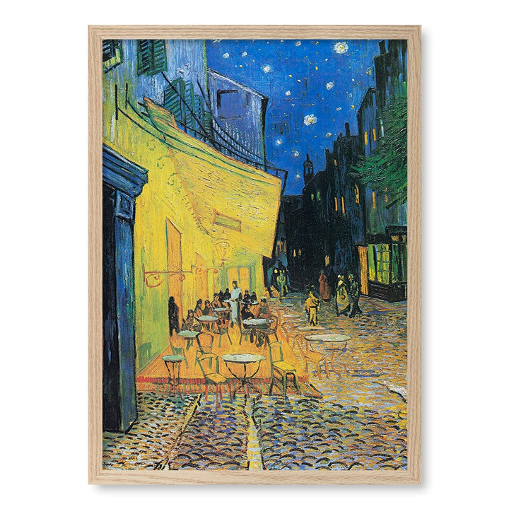 Cafe Terrace at Night - Vincent van Gogh Art Print A4 (21 x 29.7cm) / Natural Oak Frame / No Border from our Australian Made Framed Wall Art, Prints & Posters collection by Profile Products (Australia) Pty Ltd