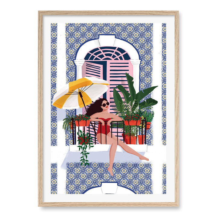 Catching The Sun Wall Art Print A1 (59.4 x 84.1cm) / Natural Oak Frame / White Border from our Australian Made Wall Art collection by Profile Australia