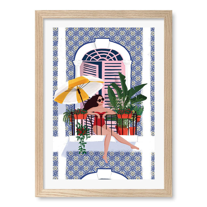 Catching The Sun Wall Art Print A3 (29.7 x 42cm) / Natural Oak Frame / White Border from our Australian Made Wall Art collection by Profile Australia