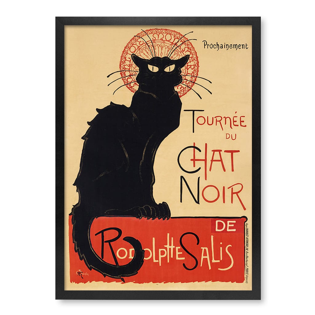 Chat Noir Art Print A4 (21 x 29.7cm) / Matte Black Frame / No Border from our Australian Made Framed Wall Art, Prints & Posters collection by Profile Products (Australia) Pty Ltd
