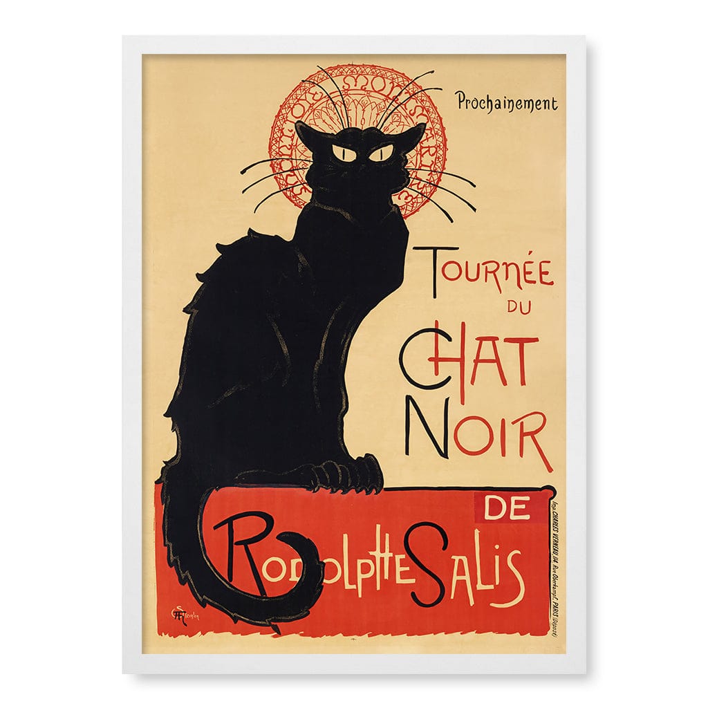 Chat Noir Art Print A4 (21 x 29.7cm) / Matte White Frame / No Border from our Australian Made Framed Wall Art, Prints & Posters collection by Profile Products (Australia) Pty Ltd