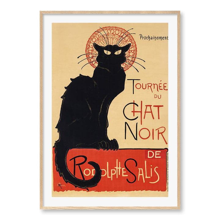 Chat Noir Wall Art Print A0 (84.1 x 118.9cm) / Natural Oak Frame / White Border from our Australian Made Wall Art collection by Profile Australia