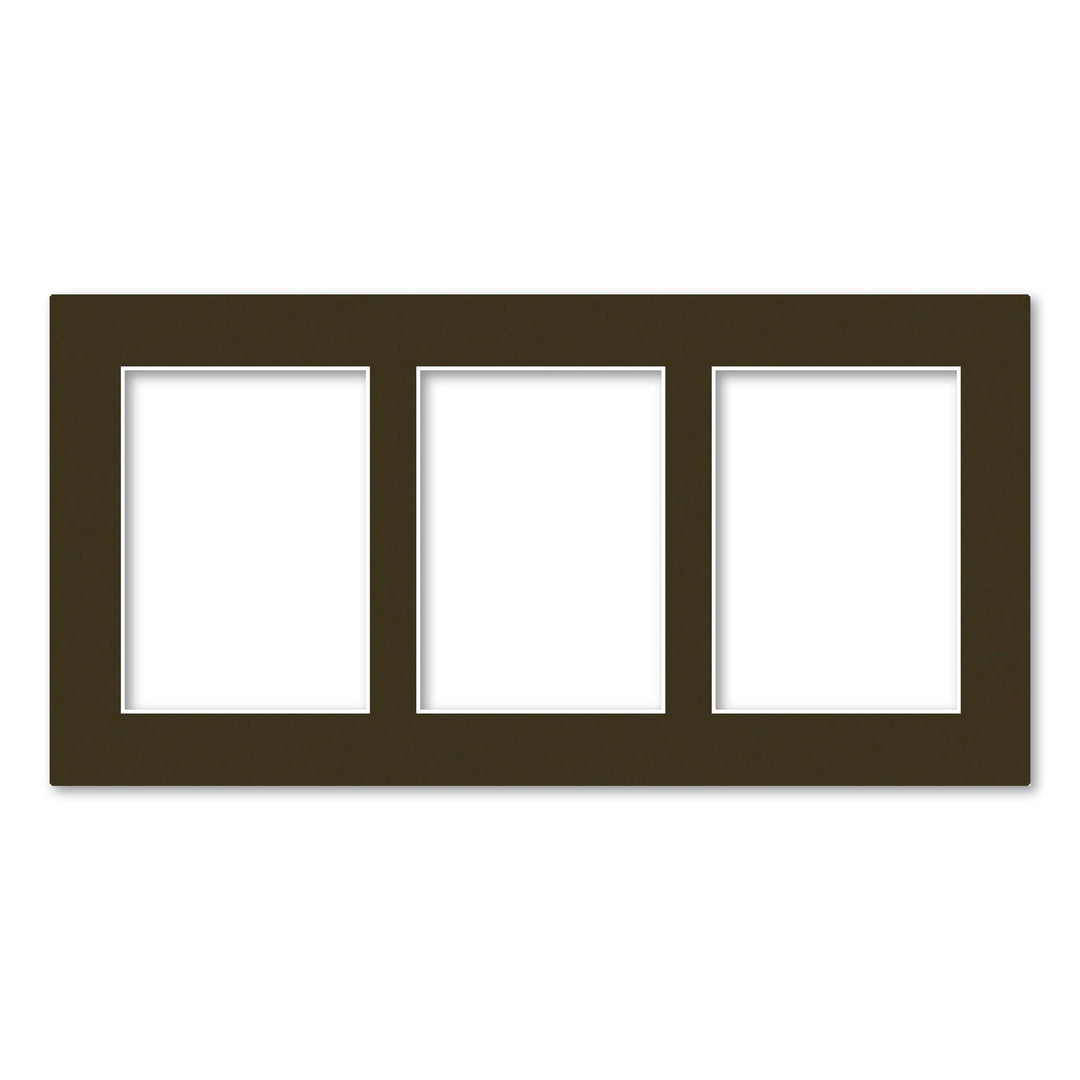 Chocolate Brown Acid-Free Mat Board 10x20in (25.4x50.8cm) to suit three 5x7in (13x18cm) images from our Mat Boards collection by Profile Products (Australia) Pty Ltd