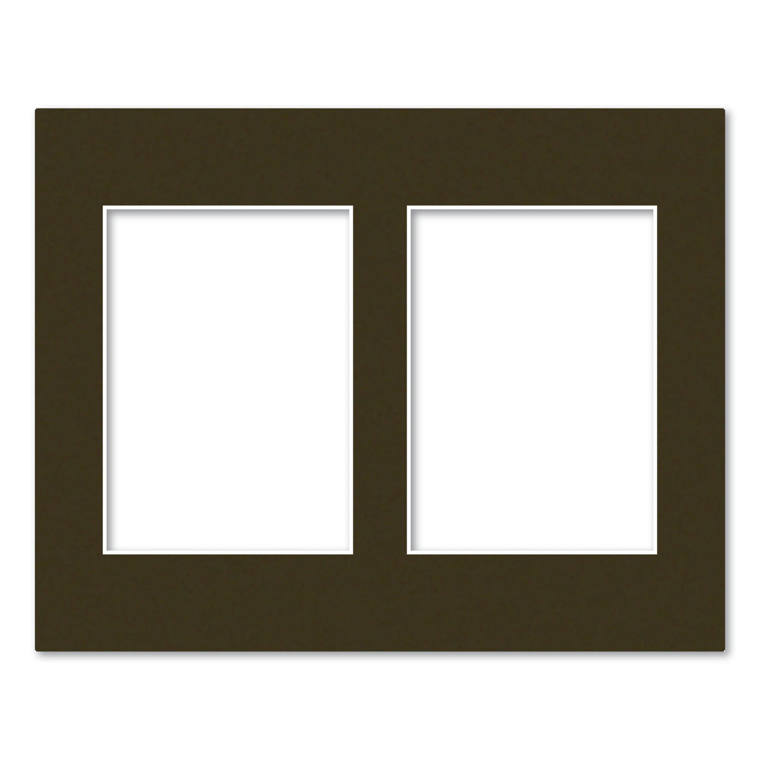 Chocolate Brown Acid-Free Mat Board 11x14in (27.9x35.5cm) to suit two 5x7in (13x18cm) images from our Mat Boards collection by Profile Products (Australia) Pty Ltd