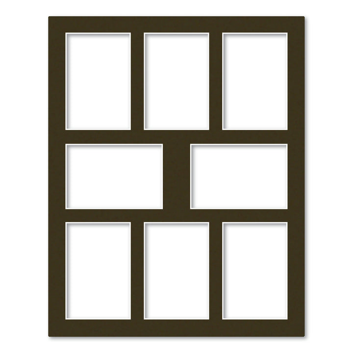 Chocolate Brown Acid-Free Mat Board 16x20in (40.6x50.8cm) to suit eight 4x6in (10x15cm) images from our Mat Boards collection by Profile Products (Australia) Pty Ltd