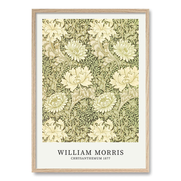 Chrysanthemum Pattern Wall Art Print A1 (59.4 x 84.1cm) / Natural Oak Frame / No Border from our Australian Made Wall Art collection by Profile Australia