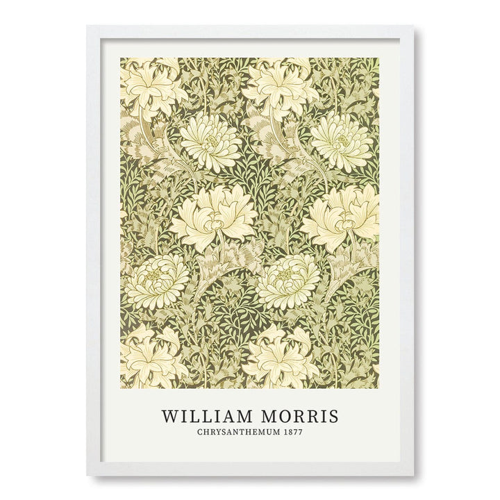 Chrysanthemum Pattern Wall Art Print A2 (42 x 59.4cm) / Matte White Frame / No Border from our Australian Made Wall Art collection by Profile Australia
