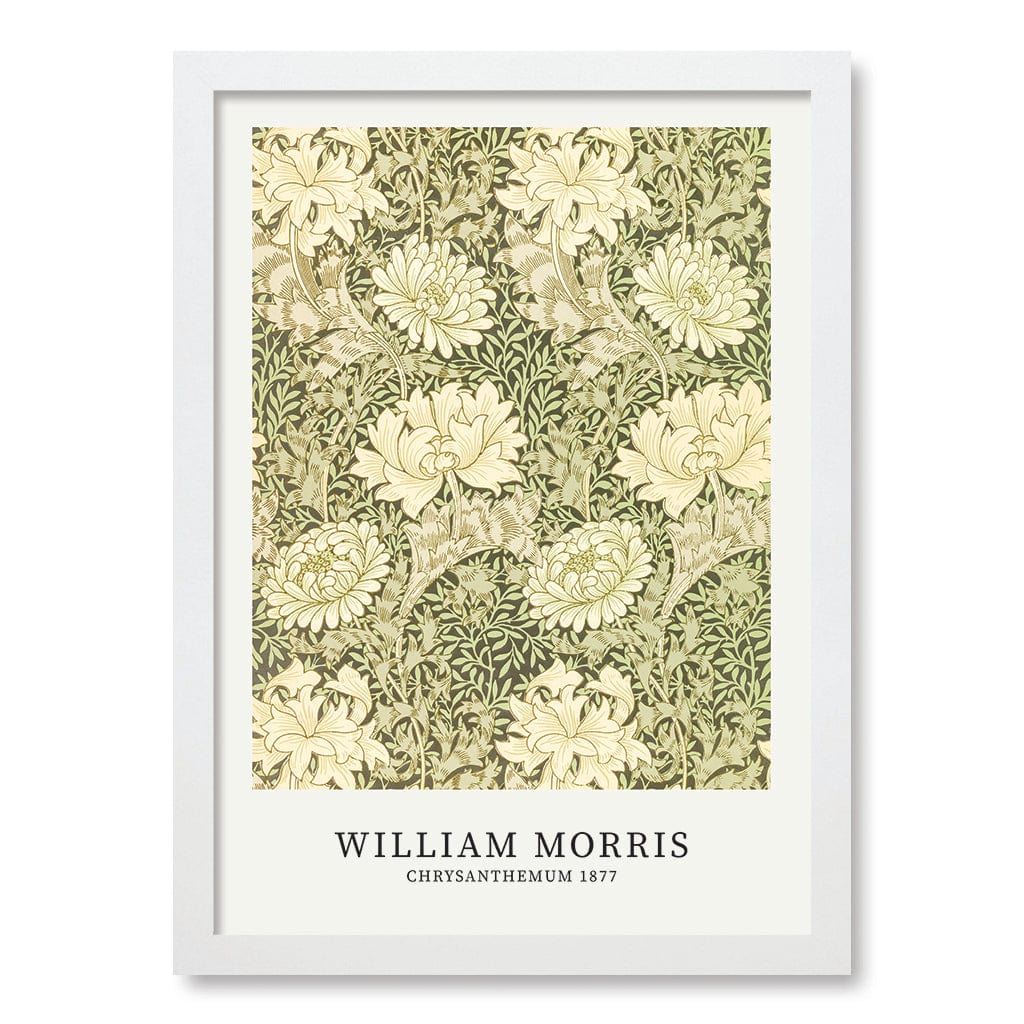 Chrysanthemum Pattern Wall Art Print A3 (29.7 x 42cm) / Matte White Frame / No Border from our Australian Made Wall Art collection by Profile Australia