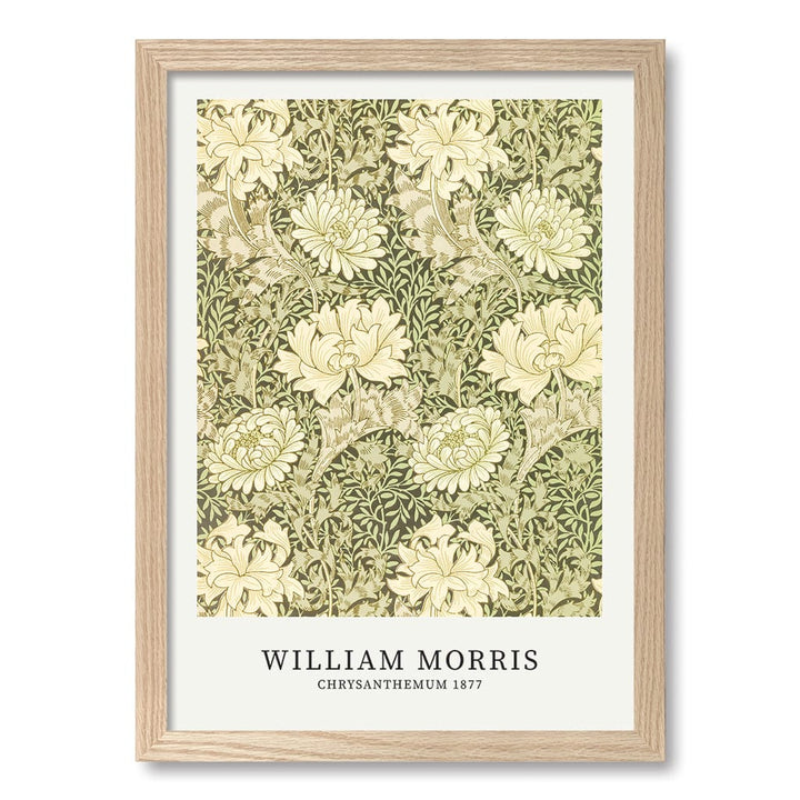 Chrysanthemum Pattern Wall Art Print A3 (29.7 x 42cm) / Natural Oak Frame / No Border from our Australian Made Wall Art collection by Profile Australia