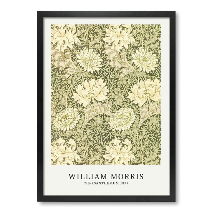 Chrysanthemum Pattern - William Morris Floral Art Print A4 (21 x 29.7cm) / Matte Black Frame / No Border from our Australian Made Framed Wall Art, Prints & Posters collection by Profile Products (Australia) Pty Ltd