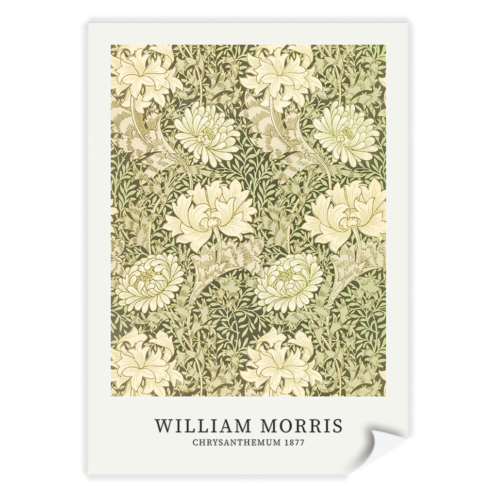 Chrysanthemum Pattern - William Morris Floral Art Print A4 (21 x 29.7cm) / Print Only / No Border from our Australian Made Framed Wall Art, Prints & Posters collection by Profile Products (Australia) Pty Ltd