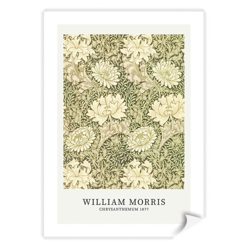 Chrysanthemum Pattern - William Morris Floral Art Print A4 (21 x 29.7cm) / Print Only / White Border from our Australian Made Framed Wall Art, Prints & Posters collection by Profile Products (Australia) Pty Ltd