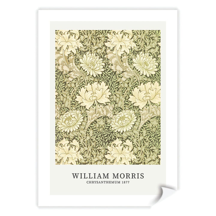 Chrysanthemum Pattern - William Morris Floral Art Print A4 (21 x 29.7cm) / Print Only / White Border from our Australian Made Framed Wall Art, Prints & Posters collection by Profile Products (Australia) Pty Ltd