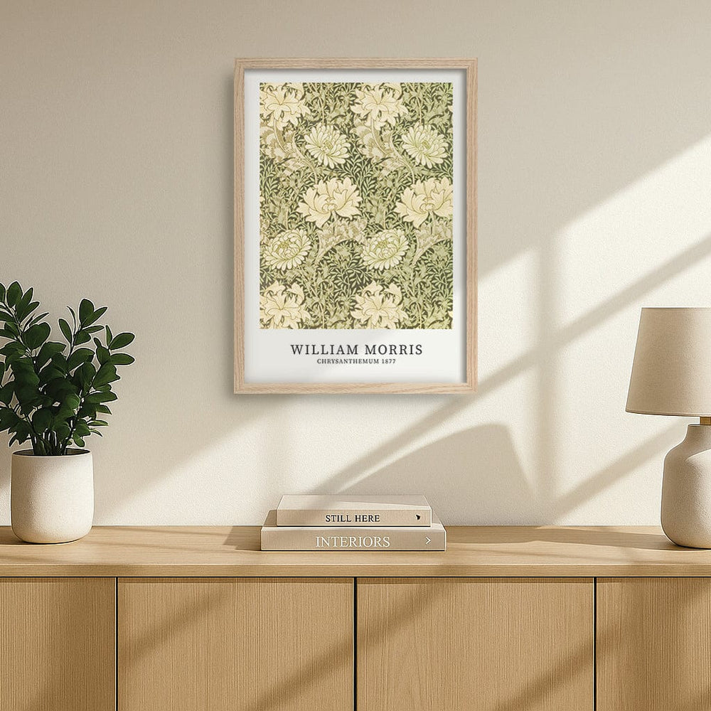 Chrysanthemum Pattern - William Morris Floral Art Print from our Australian Made Framed Wall Art, Prints & Posters collection by Profile Products (Australia) Pty Ltd