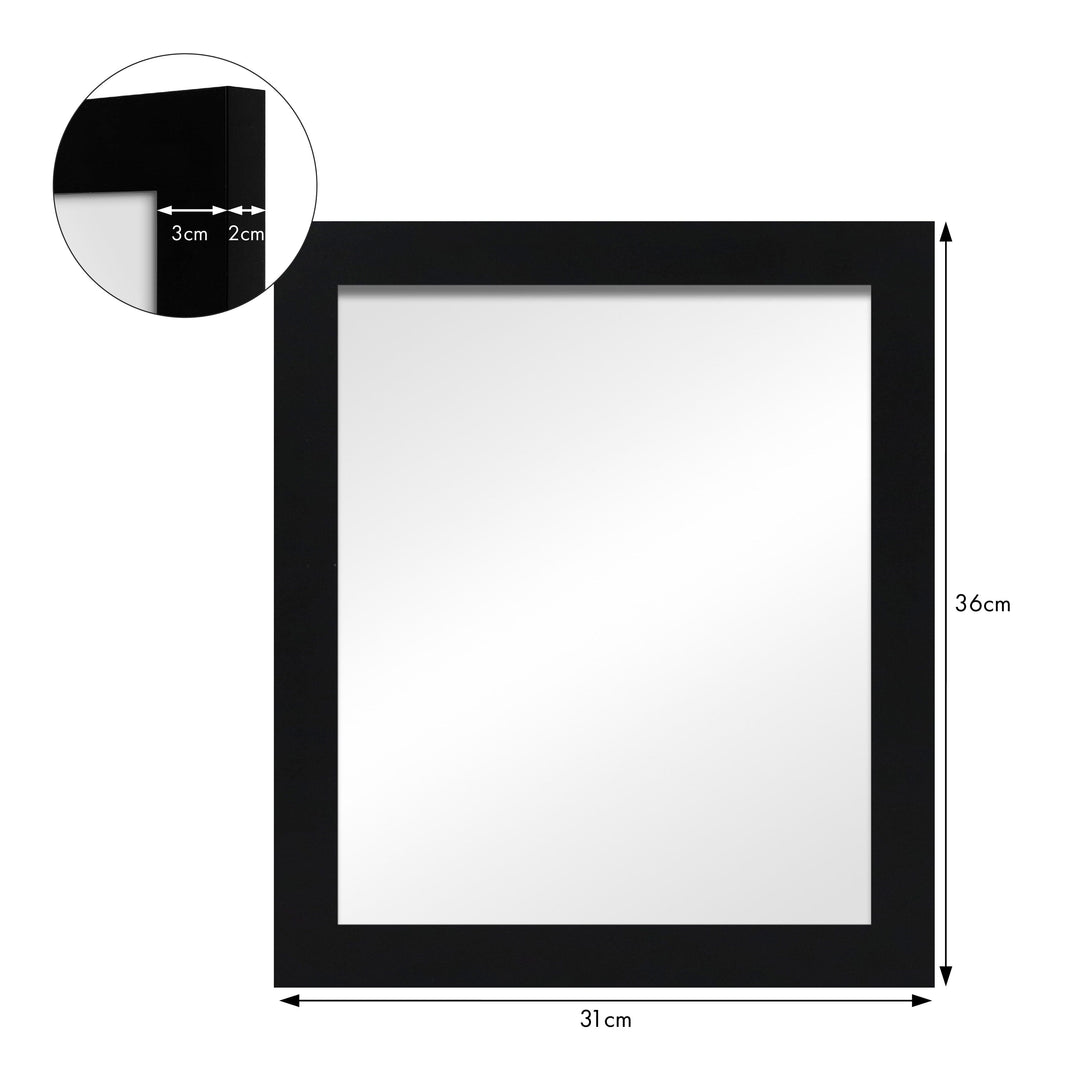 Classic Black Framed Mirror – 10x12 Inch Tabletop Display from our Australian Made Picture Frames collection by Profile Products (Australia) Pty Ltd
