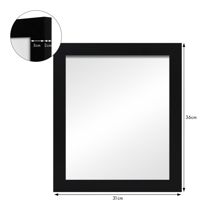 Classic Black Framed Mirror – 10x12 Inch Tabletop Display from our Australian Made Picture Frames collection by Profile Products (Australia) Pty Ltd
