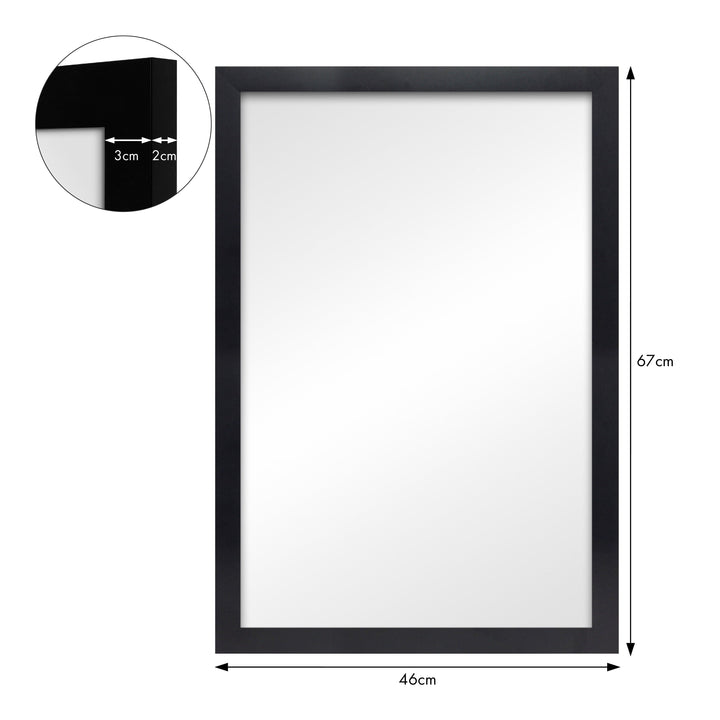 Classic Black Framed Mirror – 16x24 Inch Wall Mirror from our Australian Made Picture Frames collection by Profile Products (Australia) Pty Ltd