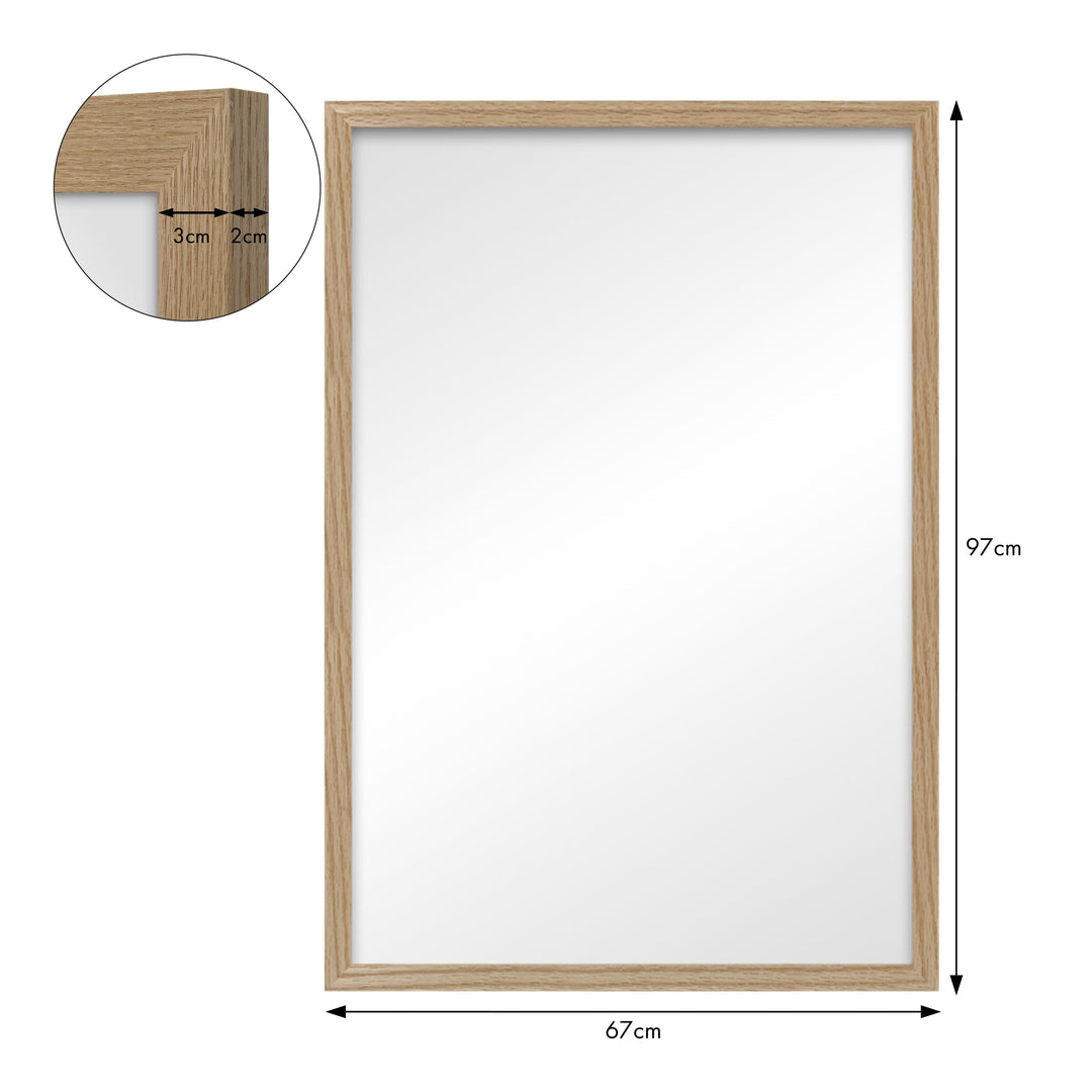 Classic Natural Oak Framed Mirror – 24x36 Inch Wall Mirror from our Australian Made Picture Frames collection by Profile Products (Australia) Pty Ltd