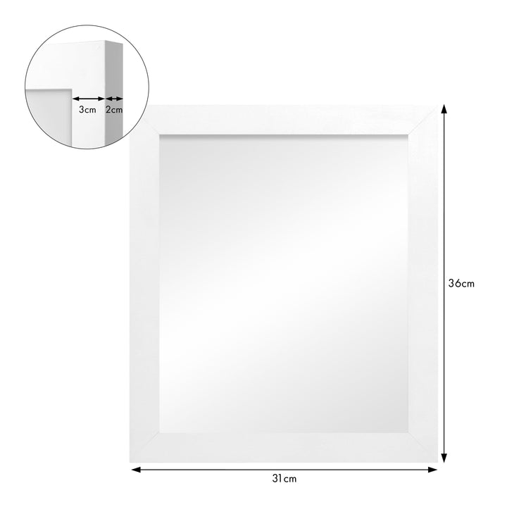 Classic White Framed Mirror – 10x12 Inch Tabletop Display from our Australian Made Picture Frames collection by Profile Products (Australia) Pty Ltd