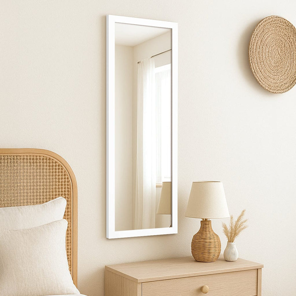 Classic White Framed Mirror – 12x36 Inch Slim Wall Mirror from our Australian Made Picture Frames collection by Profile Products (Australia) Pty Ltd
