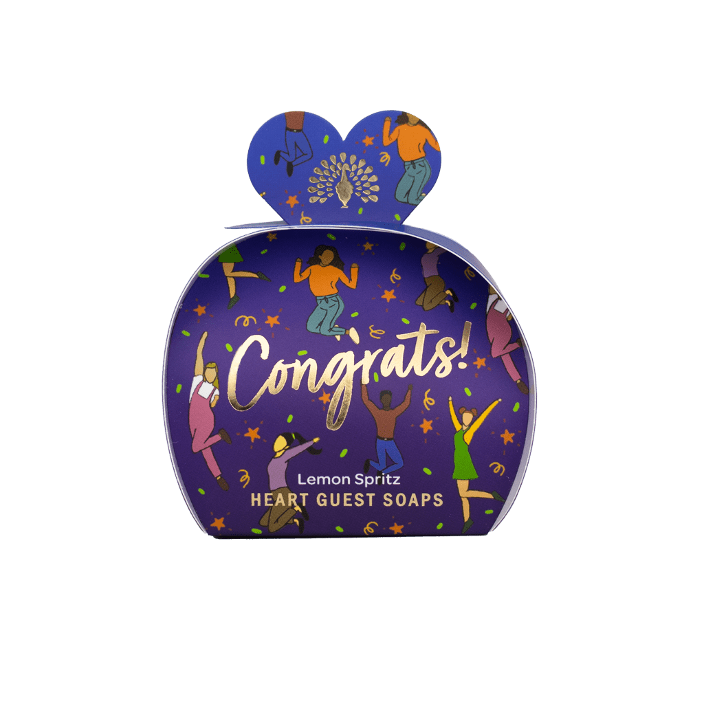 Congratz - Lemon Spritz Mini Heart Gift Soaps (3 x 20g) from our Luxury Bar Soap collection by The English Soap Company