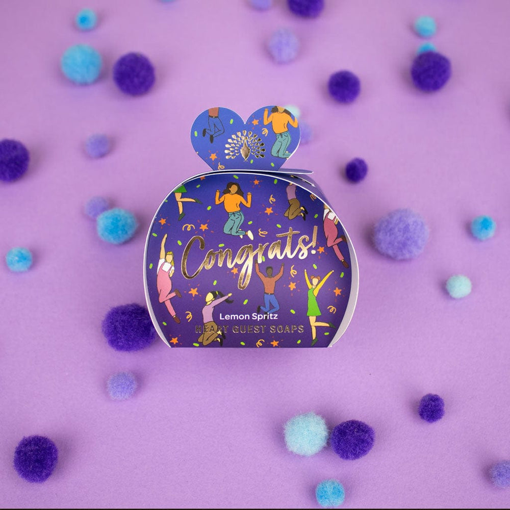Congratz - Lemon Spritz Mini Heart Gift Soaps (3 x 20g) from our Luxury Bar Soap collection by The English Soap Company