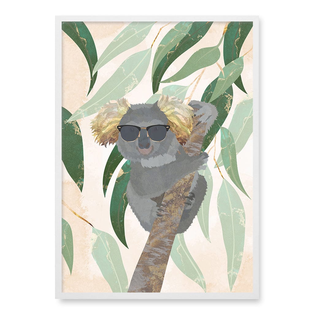 Cool Koala Kids Wall Art Print A1 (59.4 x 84.1cm) / Matte White Frame / No Border from our Australian Made Framed Wall Art, Prints & Posters collection by Profile Products (Australia) Pty Ltd