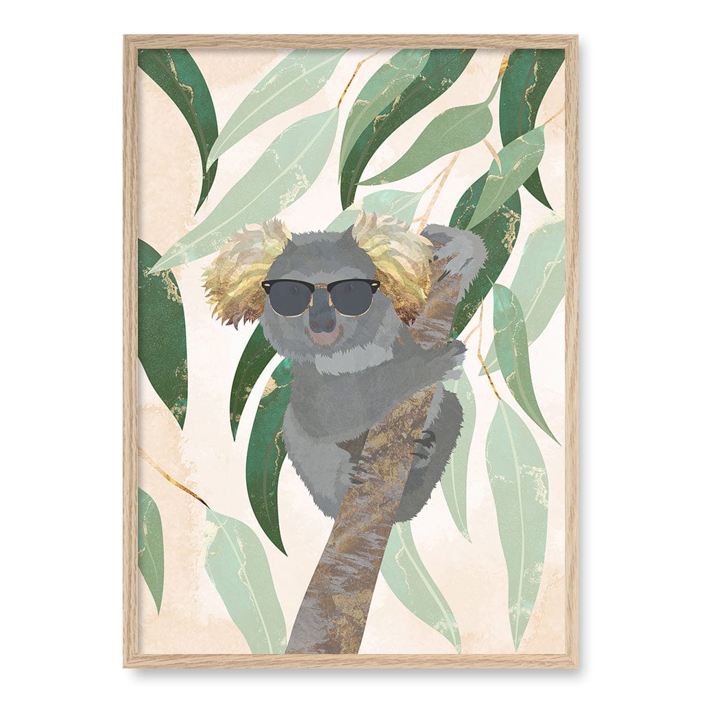Cool Koala Kids Wall Art Print A1 (59.4 x 84.1cm) / Natural Oak Frame / No Border from our Australian Made Framed Wall Art, Prints & Posters collection by Profile Products (Australia) Pty Ltd