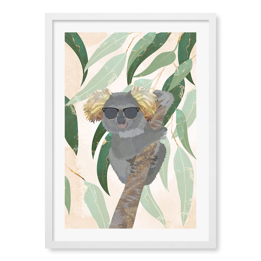 Cool Koala Kids Wall Art Print A2 (42 x 59.4cm) / Matte White Frame / White Border from our Australian Made Framed Wall Art, Prints & Posters collection by Profile Products (Australia) Pty Ltd