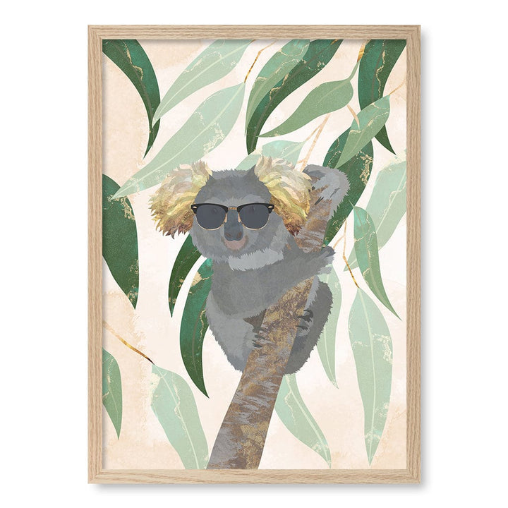 Cool Koala Kids Wall Art Print A2 (42 x 59.4cm) / Natural Oak Frame / No Border from our Australian Made Framed Wall Art, Prints & Posters collection by Profile Products (Australia) Pty Ltd