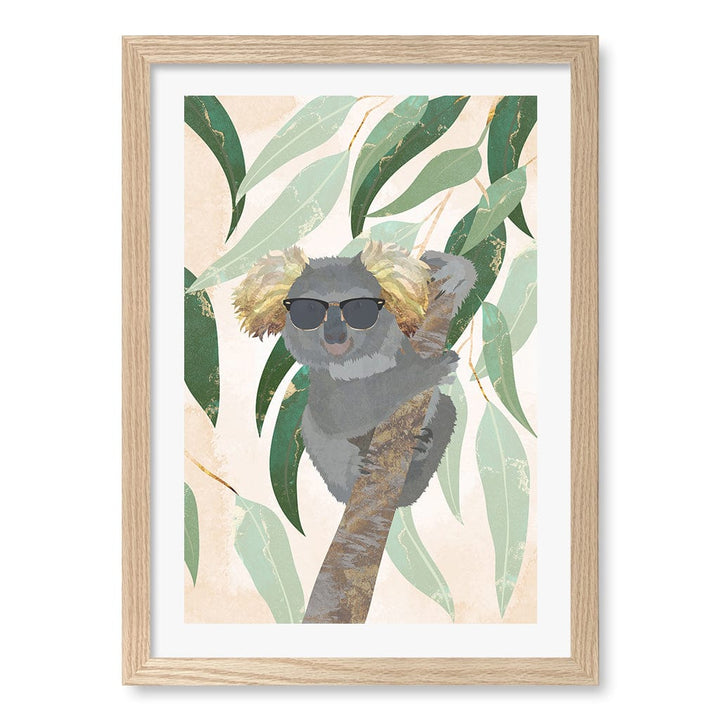 Cool Koala Kids Wall Art Print A3 (29.7 x 42cm) / Natural Oak Frame / White Border from our Australian Made Framed Wall Art, Prints & Posters collection by Profile Products (Australia) Pty Ltd
