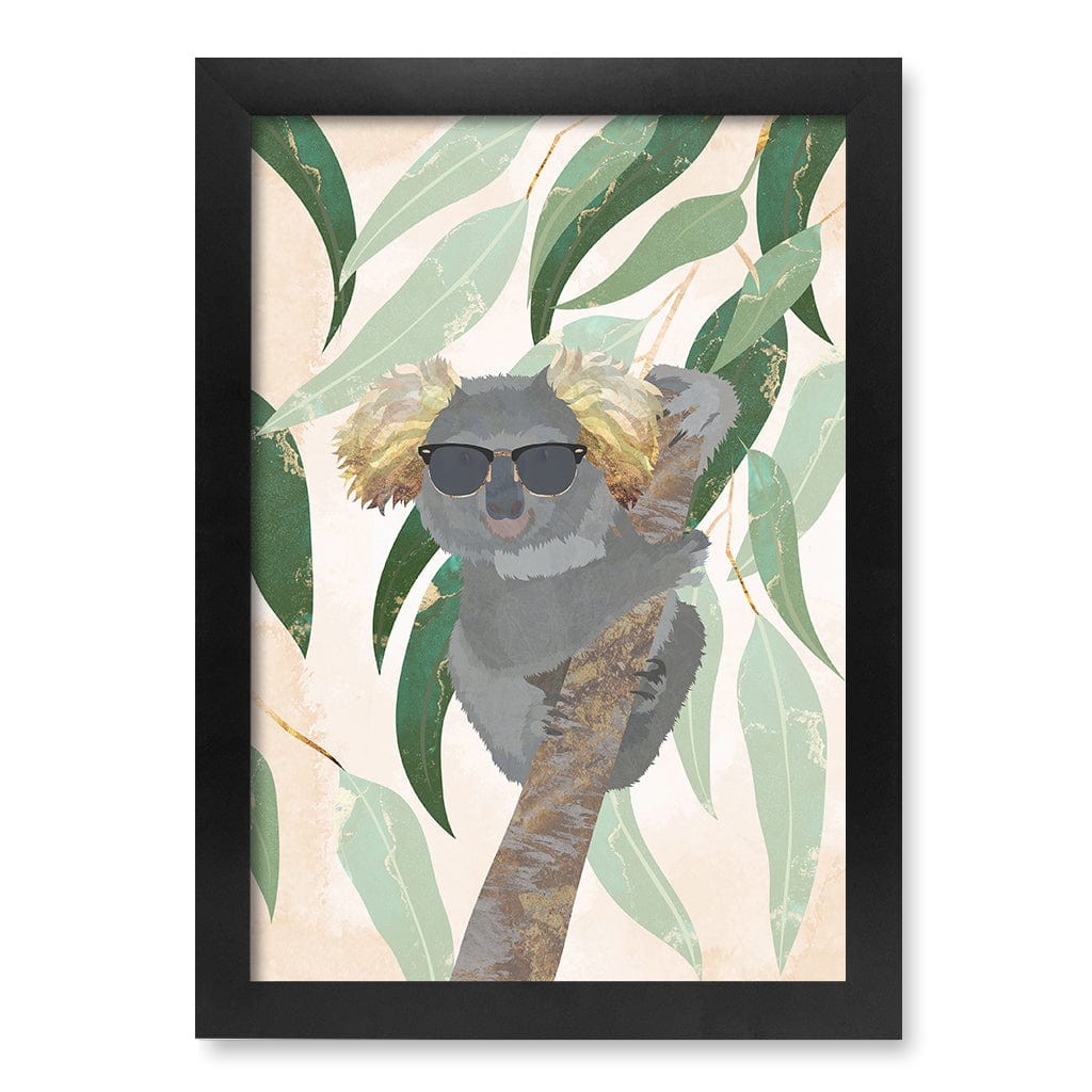 Cool Koala Kids Wall Art Print A4 (21 x 29.7cm) / Matte Black Frame / No Border from our Australian Made Framed Wall Art, Prints & Posters collection by Profile Products (Australia) Pty Ltd