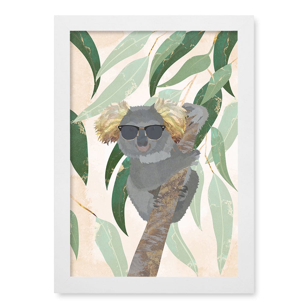 Cool Koala Kids Wall Art Print A4 (21 x 29.7cm) / Matte White Frame / No Border from our Australian Made Framed Wall Art, Prints & Posters collection by Profile Products (Australia) Pty Ltd