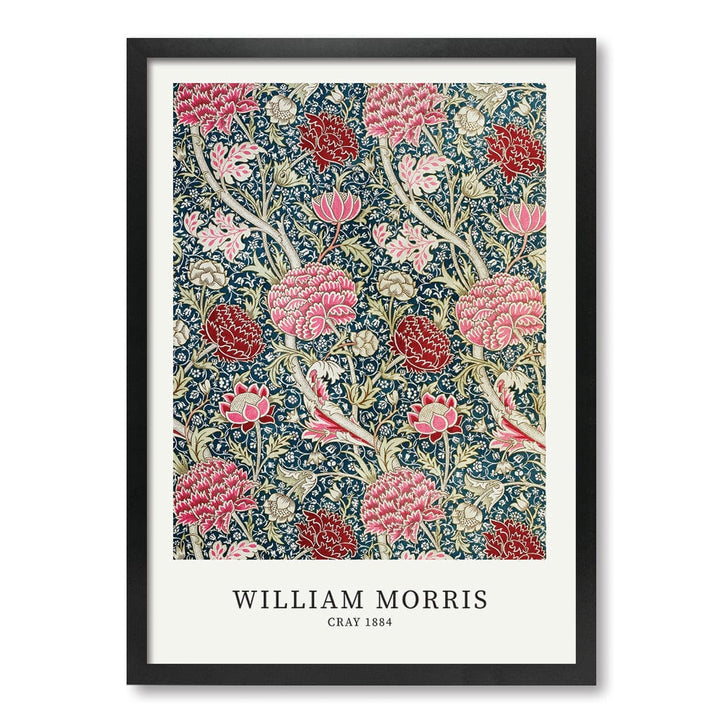 Cray Pattern - William Morris Floral Art Print A4 (21 x 29.7cm) / Matte Black Frame / No Border from our Australian Made Framed Wall Art, Prints & Posters collection by Profile Products (Australia) Pty Ltd