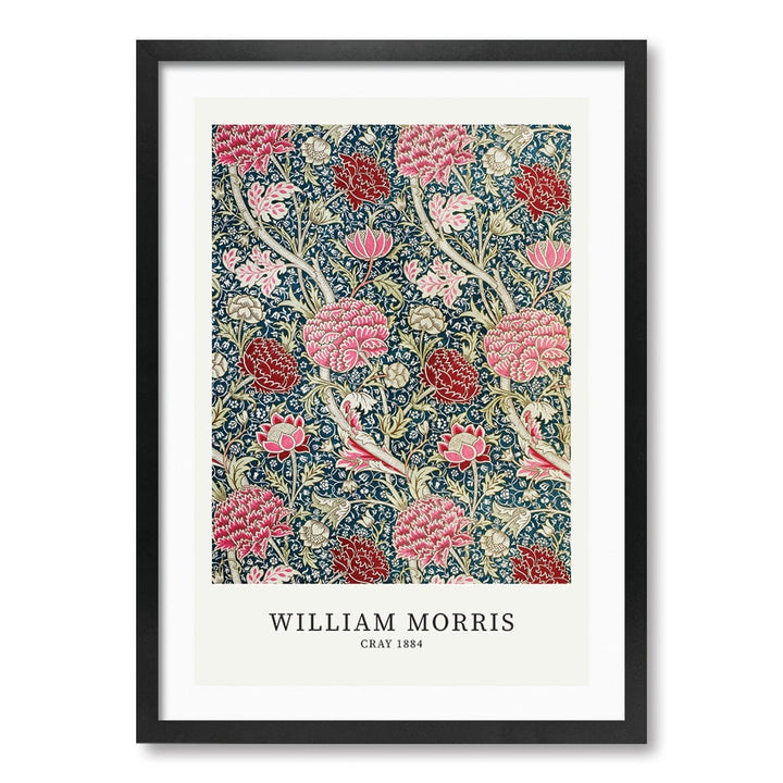 Cray Pattern - William Morris Floral Art Print A4 (21 x 29.7cm) / Matte Black Frame / White Border from our Australian Made Framed Wall Art, Prints & Posters collection by Profile Products (Australia) Pty Ltd