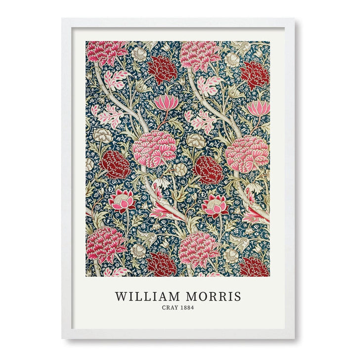 Cray Pattern - William Morris Floral Art Print A4 (21 x 29.7cm) / Matte White Frame / No Border from our Australian Made Framed Wall Art, Prints & Posters collection by Profile Products (Australia) Pty Ltd