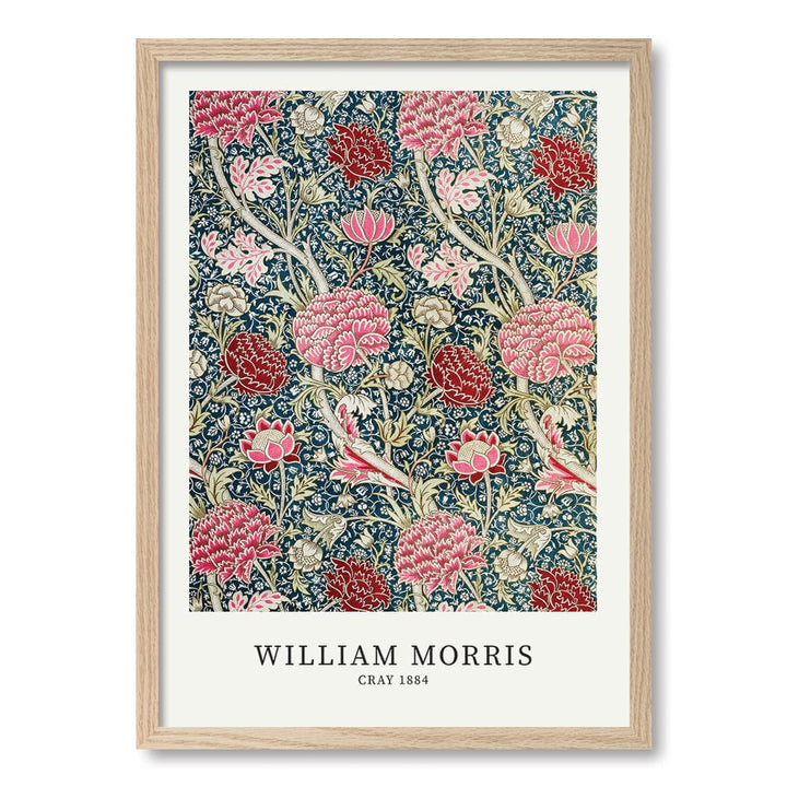 Cray Pattern - William Morris Floral Art Print A4 (21 x 29.7cm) / Natural Oak Frame / No Border from our Australian Made Framed Wall Art, Prints & Posters collection by Profile Products (Australia) Pty Ltd