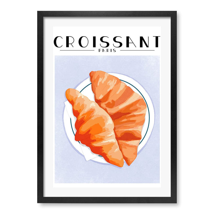 Croissant-Paris Modern Wall Art Print A4 (21 x 29.7cm) / Matte Black Frame / White Border from our Australian Made Framed Wall Art, Prints & Posters collection by Profile Products (Australia) Pty Ltd