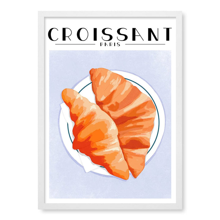 Croissant-Paris Modern Wall Art Print A4 (21 x 29.7cm) / Matte White Frame / No Border from our Australian Made Framed Wall Art, Prints & Posters collection by Profile Products (Australia) Pty Ltd