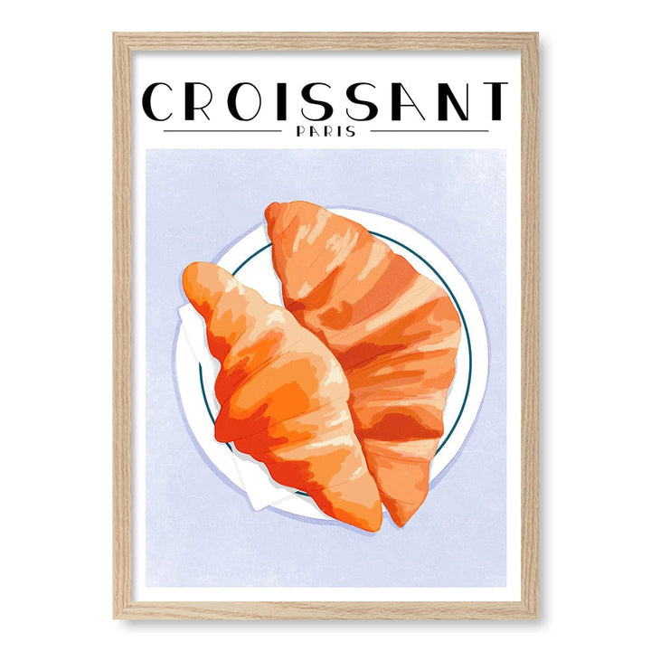 Croissant-Paris Modern Wall Art Print A4 (21 x 29.7cm) / Natural Oak Frame / No Border from our Australian Made Framed Wall Art, Prints & Posters collection by Profile Products (Australia) Pty Ltd