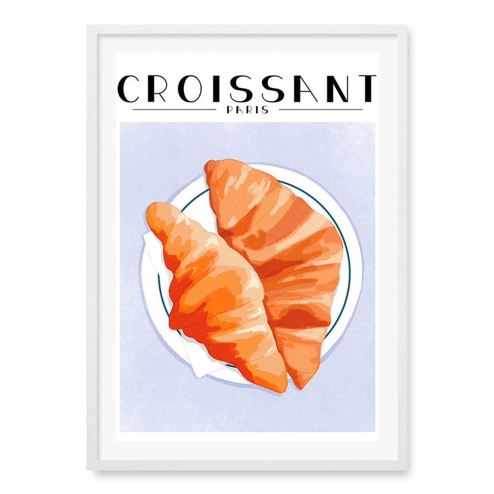 Croissant-Paris Wall Art Print A1 (59.4 x 84.1cm) / Matte White Frame / White Border from our Australian Made Wall Art collection by Profile Australia