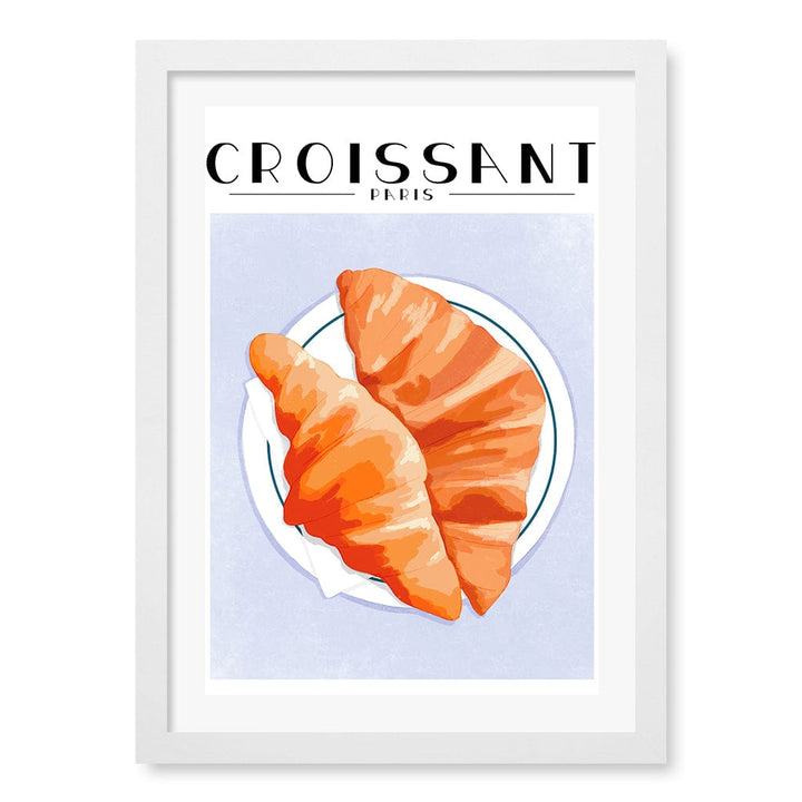 Croissant-Paris Wall Art Print A3 (29.7 x 42cm) / Matte White Frame / White Border from our Australian Made Wall Art collection by Profile Australia