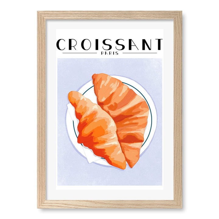 Croissant-Paris Wall Art Print A3 (29.7 x 42cm) / Natural Oak Frame / White Border from our Australian Made Wall Art collection by Profile Australia