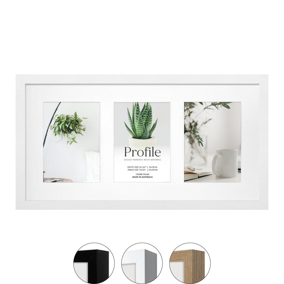 Decorator Gallery Collage Photo Frame - 3 Photos (5x7in) from our Australian Made Collage Photo Frame collection by Profile Products Australia